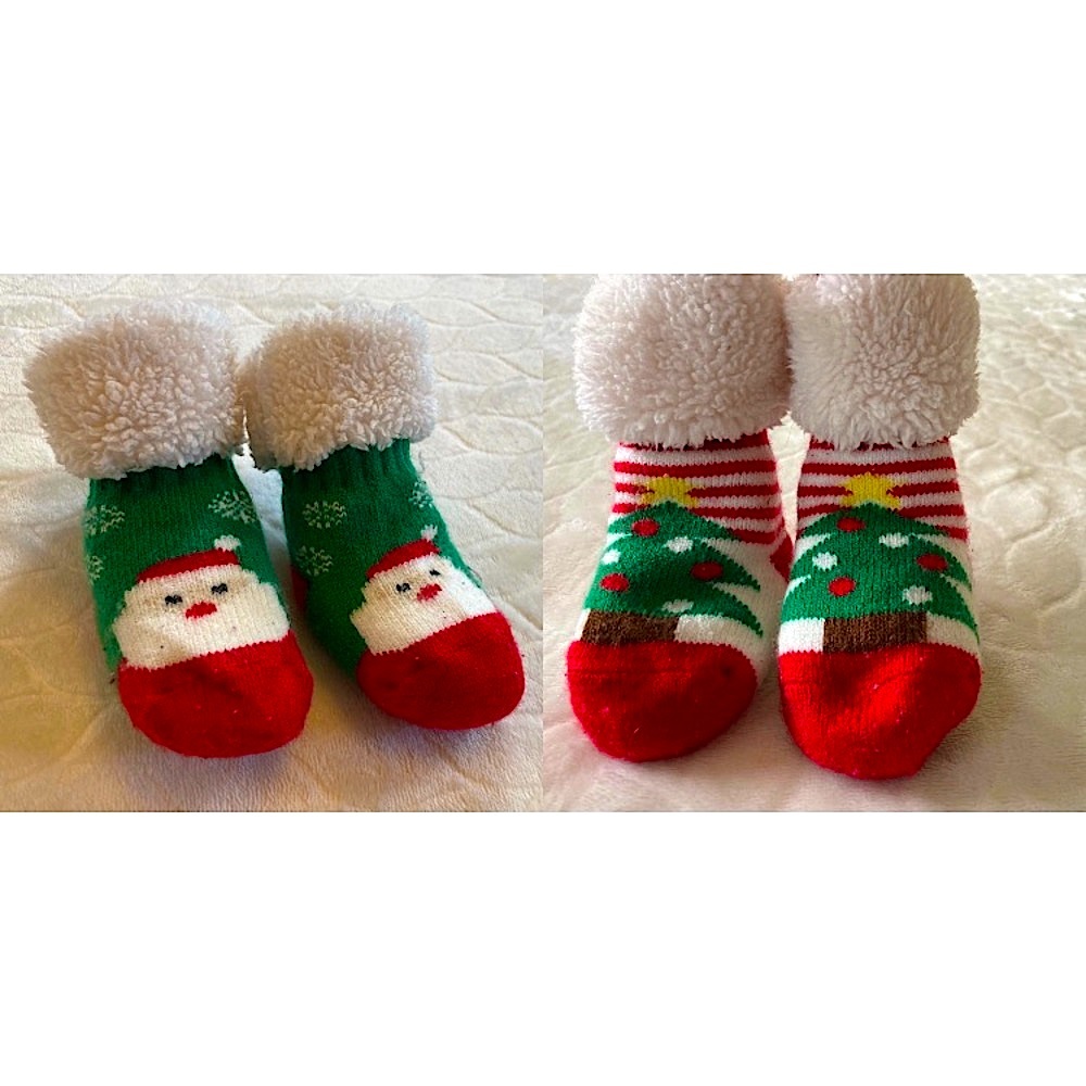 Christmas Baby Fluffy Booties - Set of 2